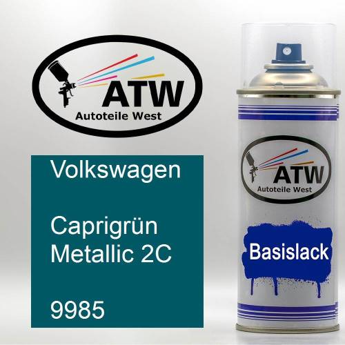 Volkswagen, Caprigrün Metallic 2C, 9985: 400ml Sprühdose, von ATW Autoteile West.